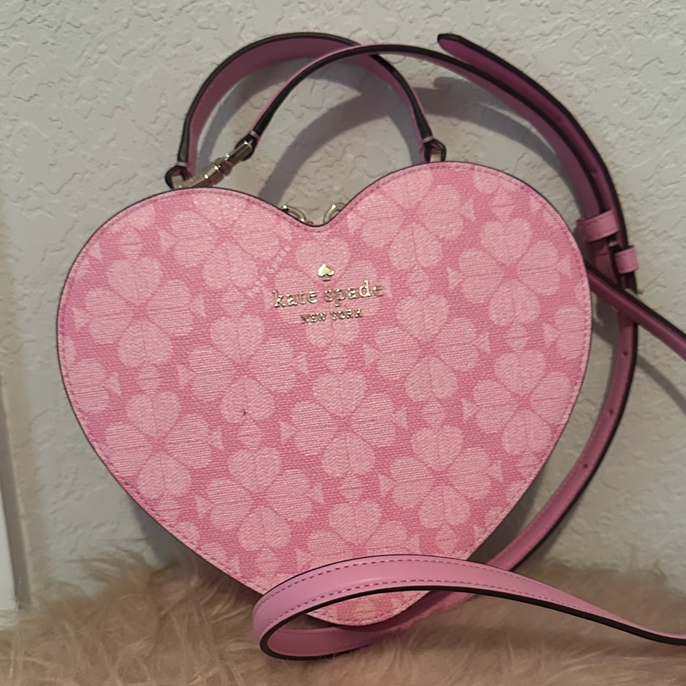 Kate Spade Pink Floral Heart Crossbody Bag